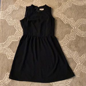 Loft black ruffle dress size 2P